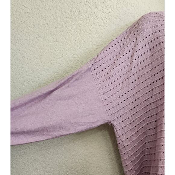 SOHO New York Co Light Purple Drop Shoulder Sweater Top XXL Plus Tie Back Soft - Picture 2 of 6